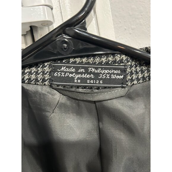 Mens Black White Houndstooth Blazer Jacket Sz 40R - Picture 5 of 10